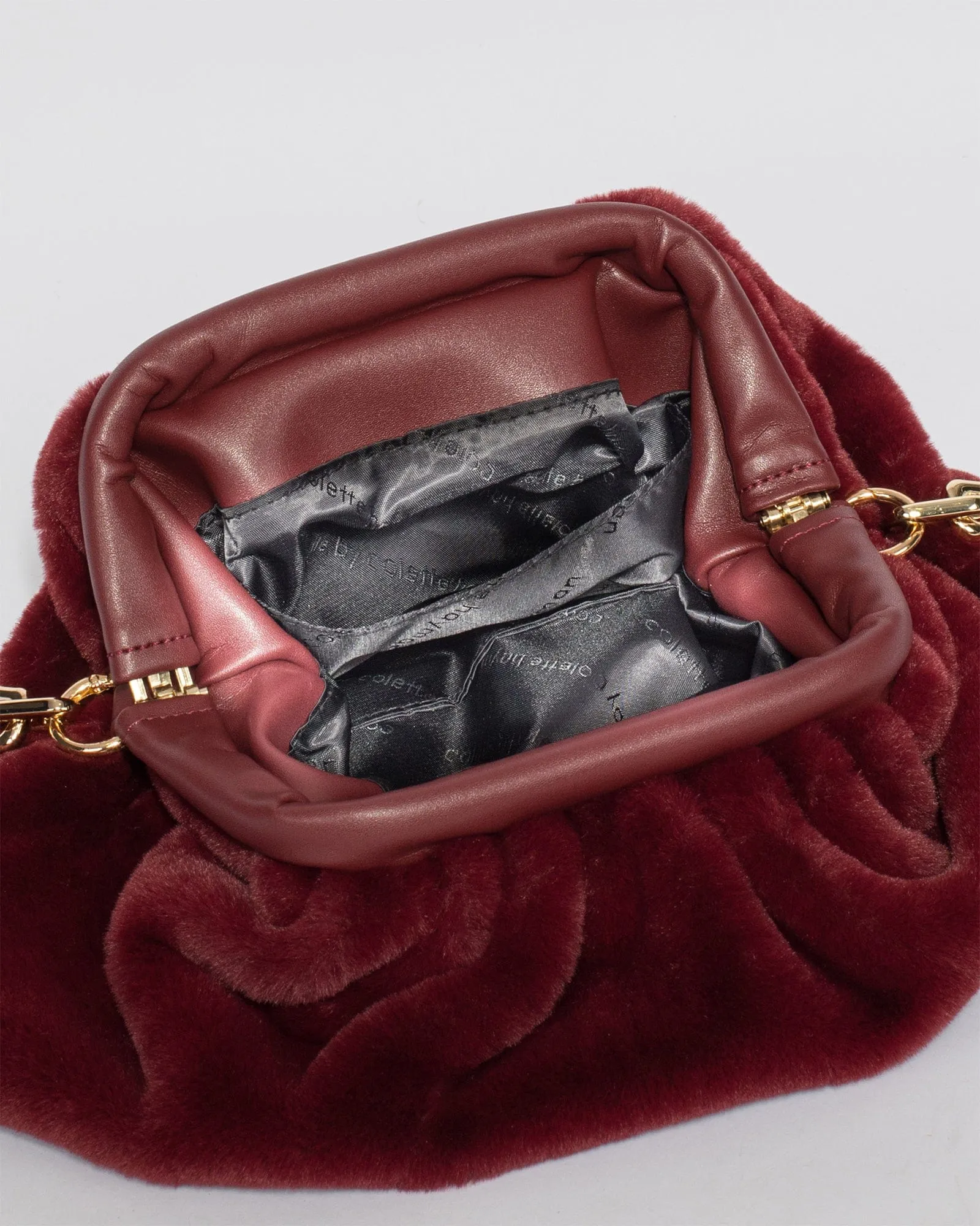 Berry Claire Fur Shoulder Bag