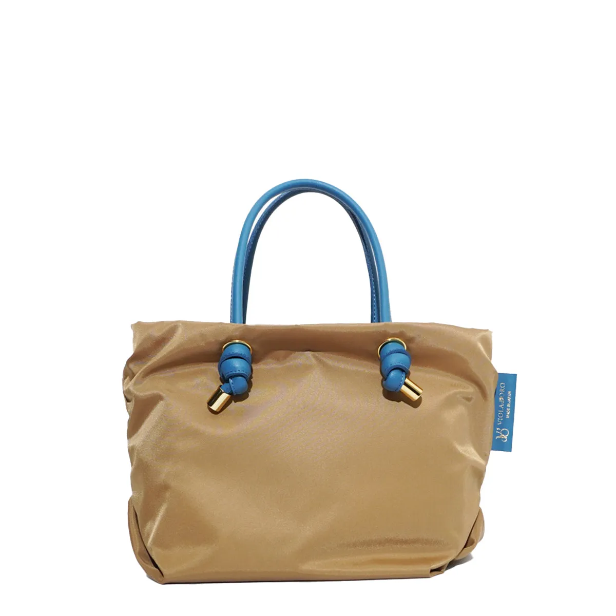 BIANCA-S Dark Beige x Blue 2 Ways Tote