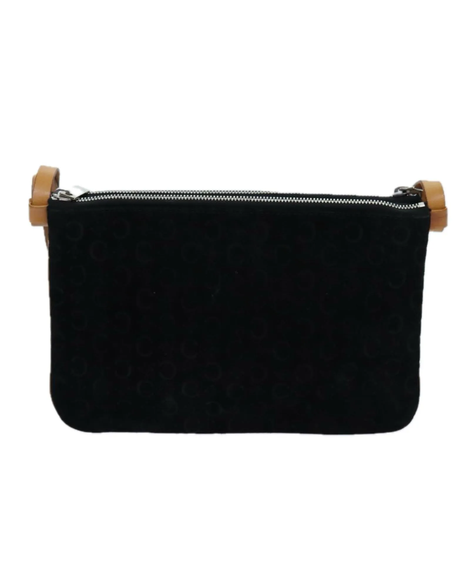 Black Canvas Shoulder Bag with Adjustable Strap - Authentic Celine Design