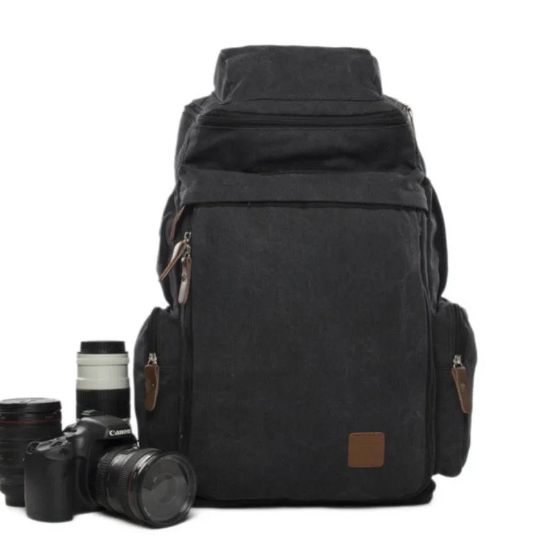 Black Maxi Camera Backpack DSLR Canvas Bag Professional Camera Backpack DN26S