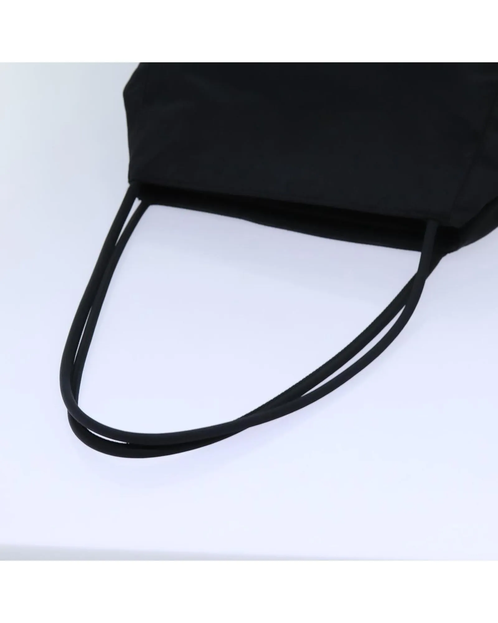 Black Nylon Shoulder Bag with 27cm Drop