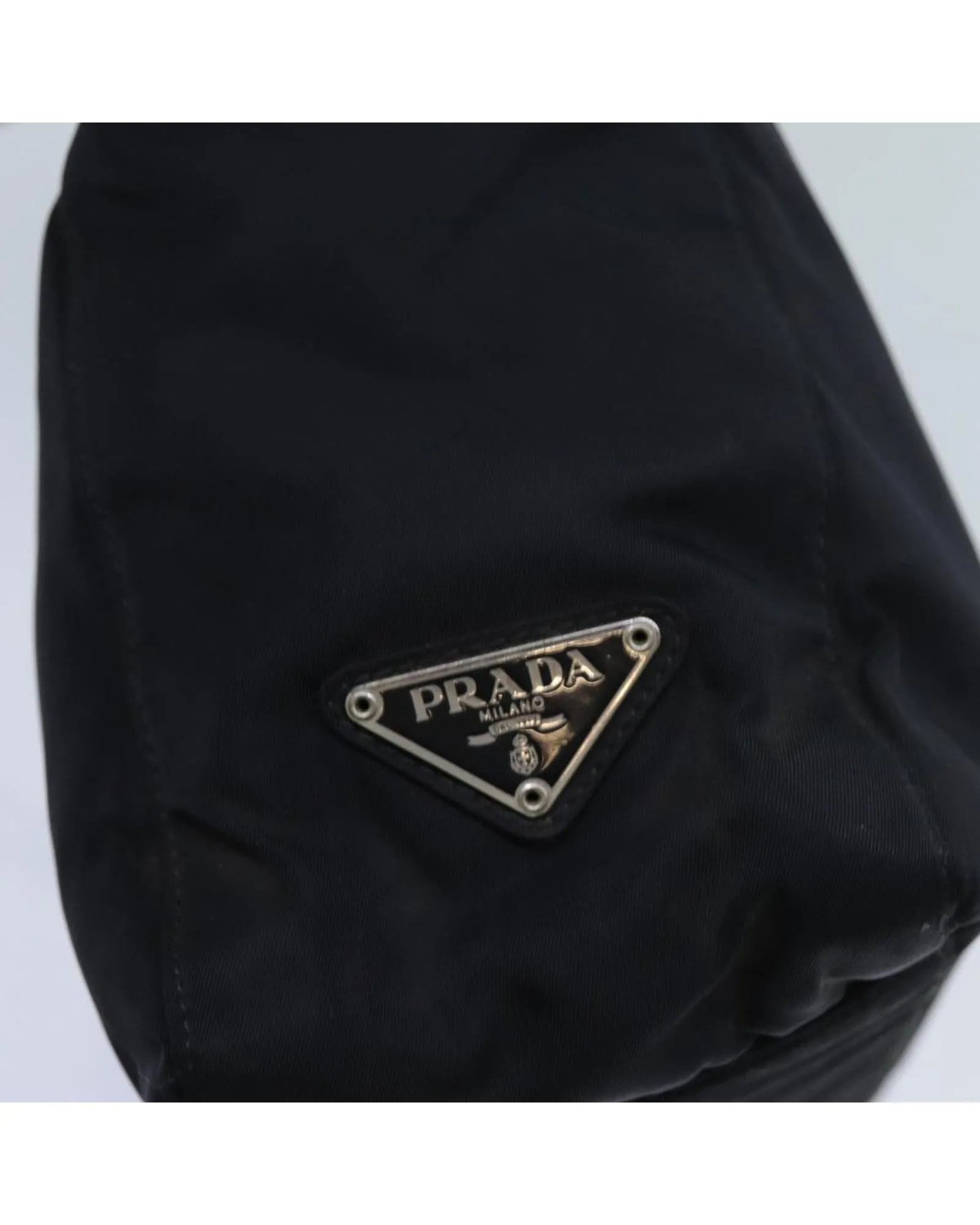 Black Nylon Shoulder Bag with 27cm Drop