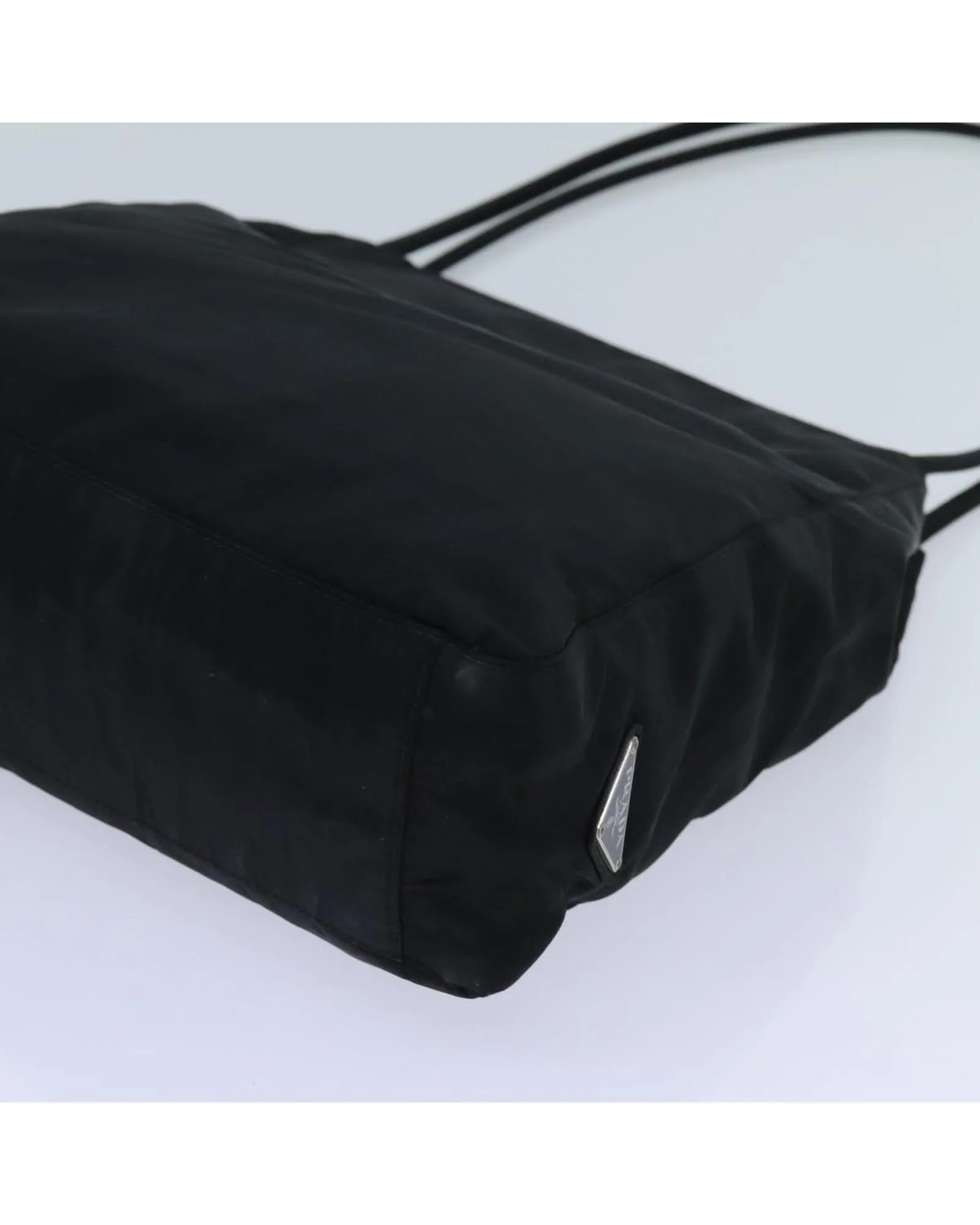 Black Nylon Shoulder Bag with 27cm Drop