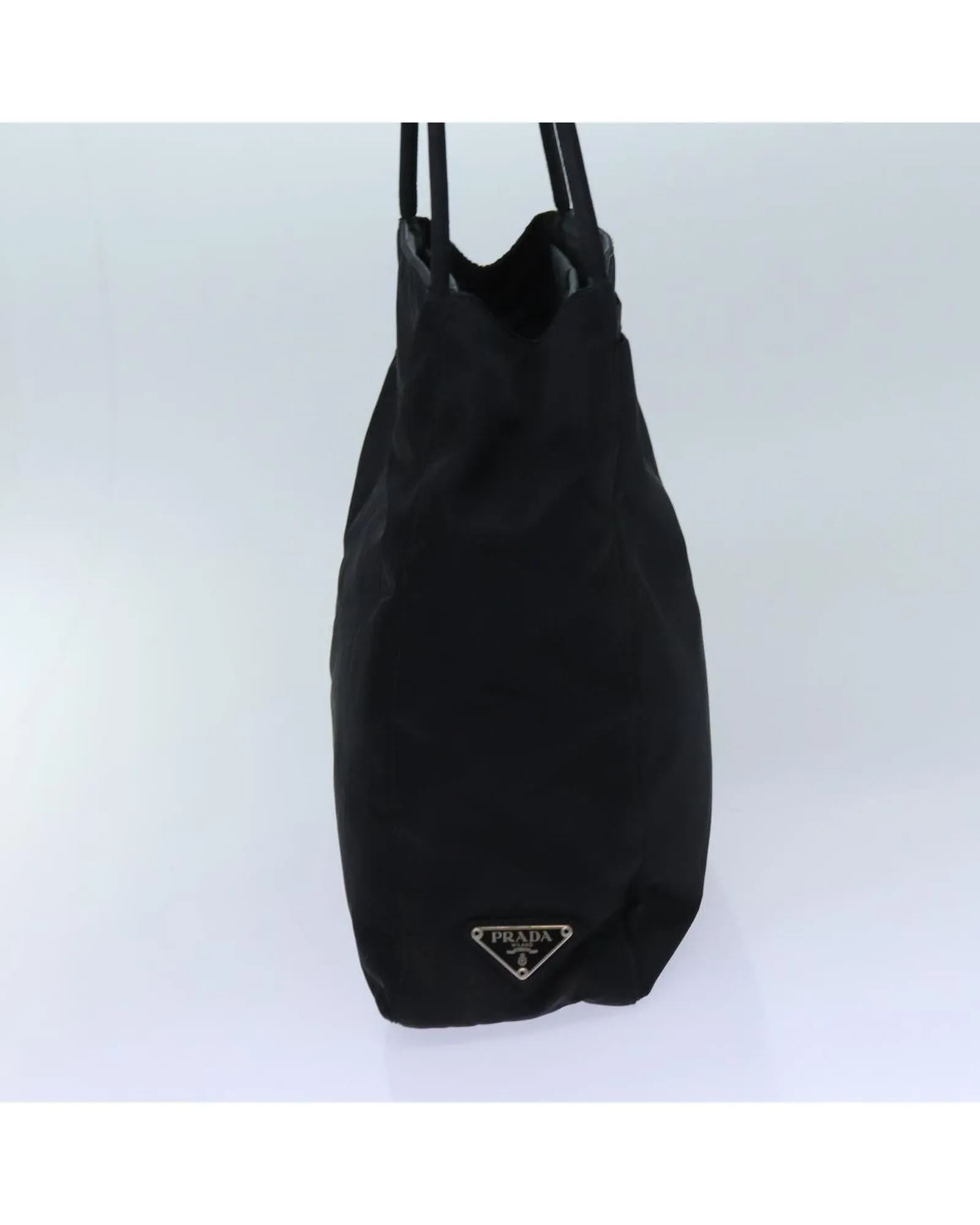 Black Nylon Shoulder Bag with 27cm Drop