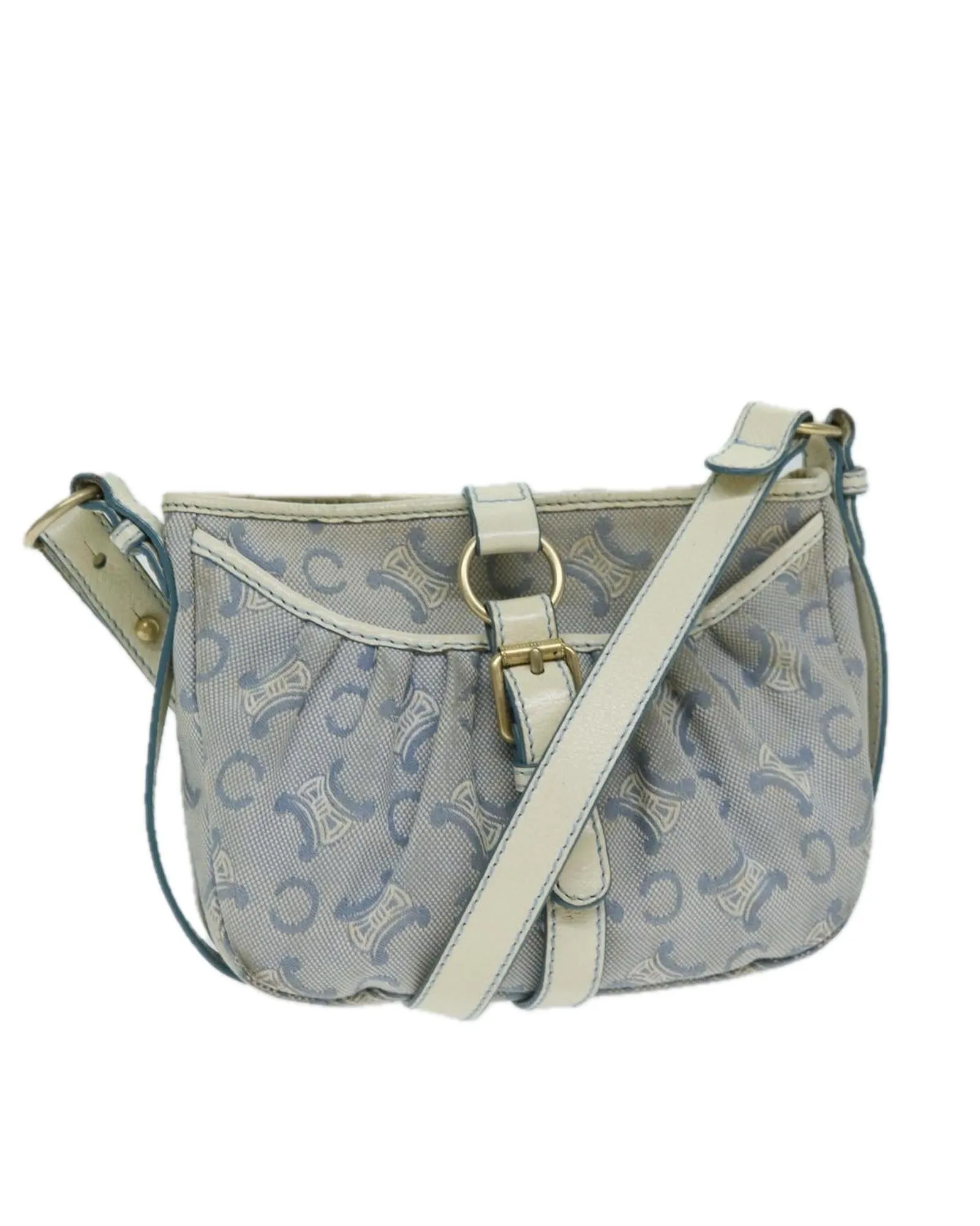 Blue Canvas Shoulder Bag with Shoulder Drop of 53cm - C Rank