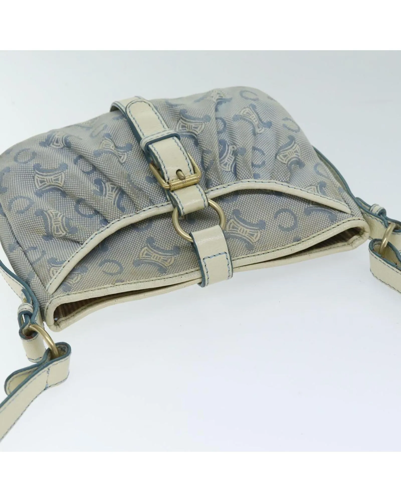 Blue Canvas Shoulder Bag with Shoulder Drop of 53cm - C Rank