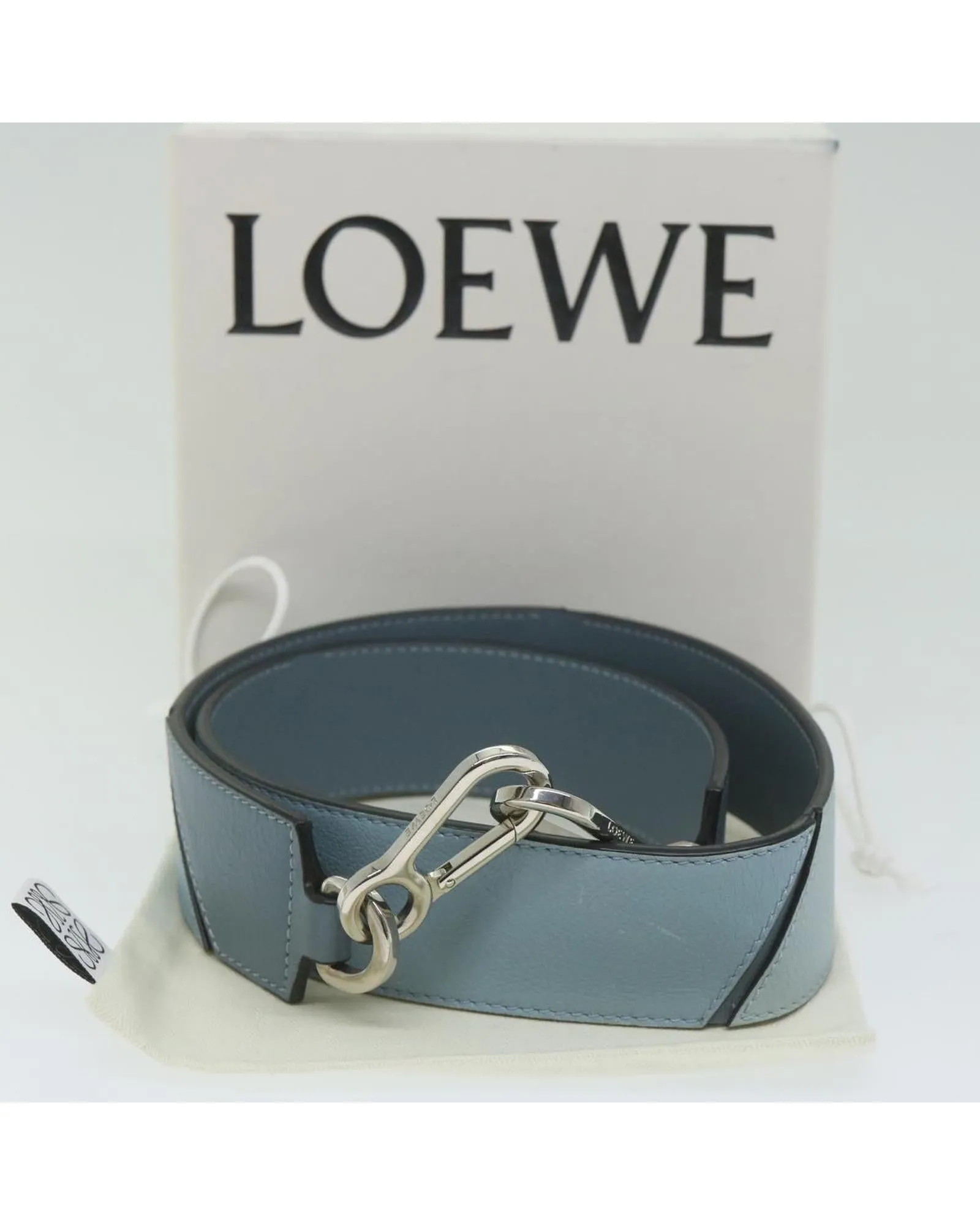 Blue Leather Shoulder Strap for Puzzle Bag by LOEWE