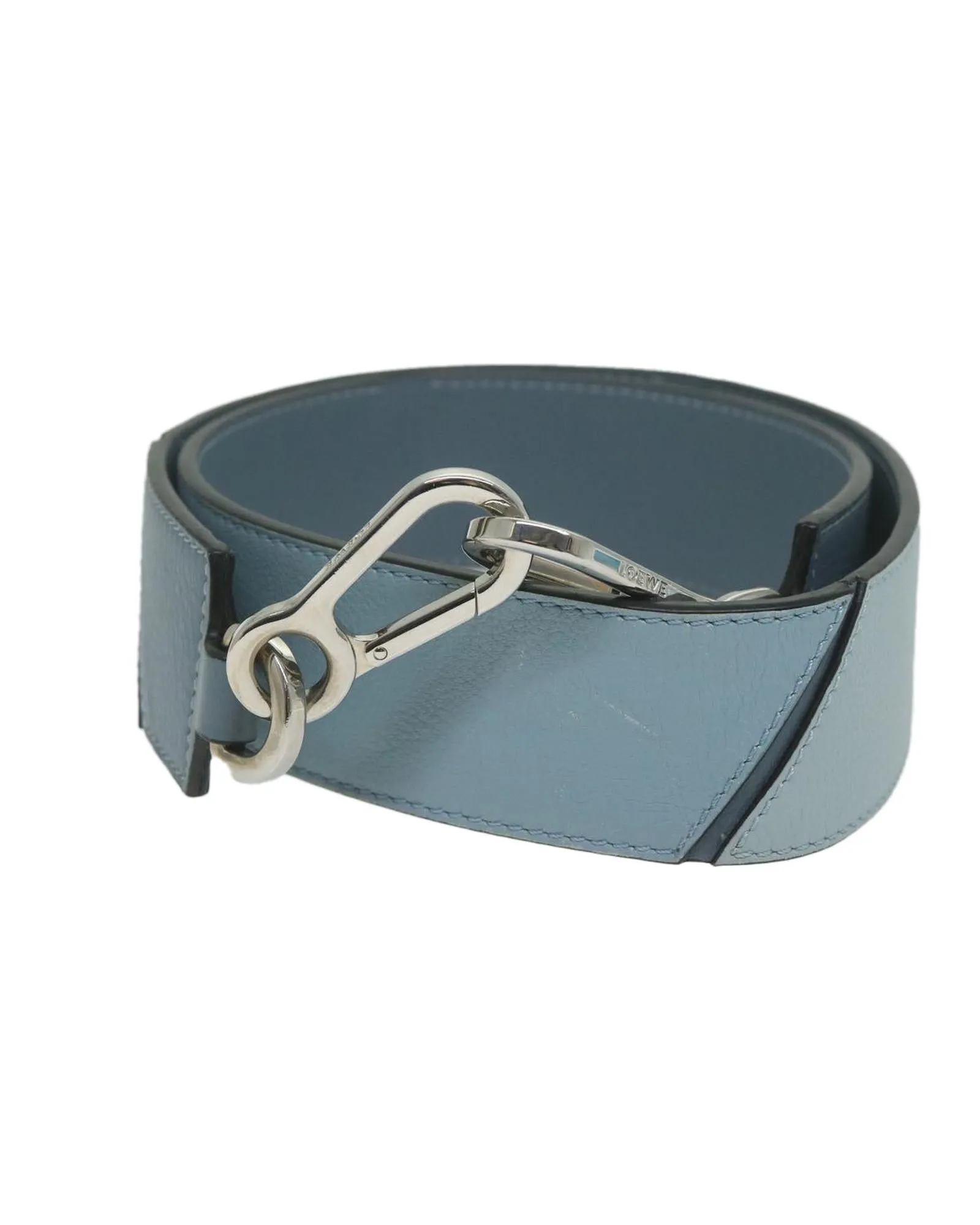 Blue Leather Shoulder Strap for Puzzle Bag by LOEWE