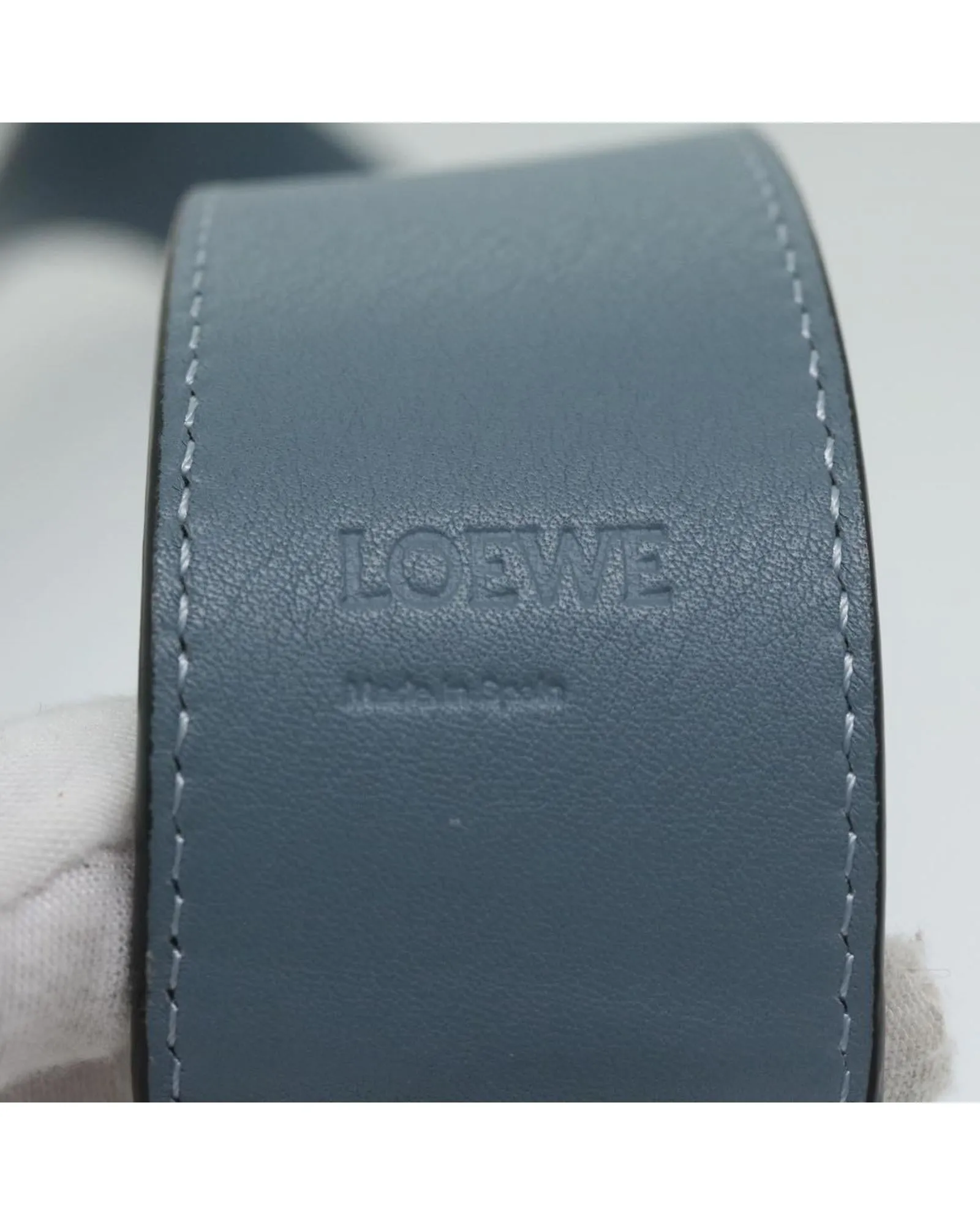 Blue Leather Shoulder Strap for Puzzle Bag by LOEWE