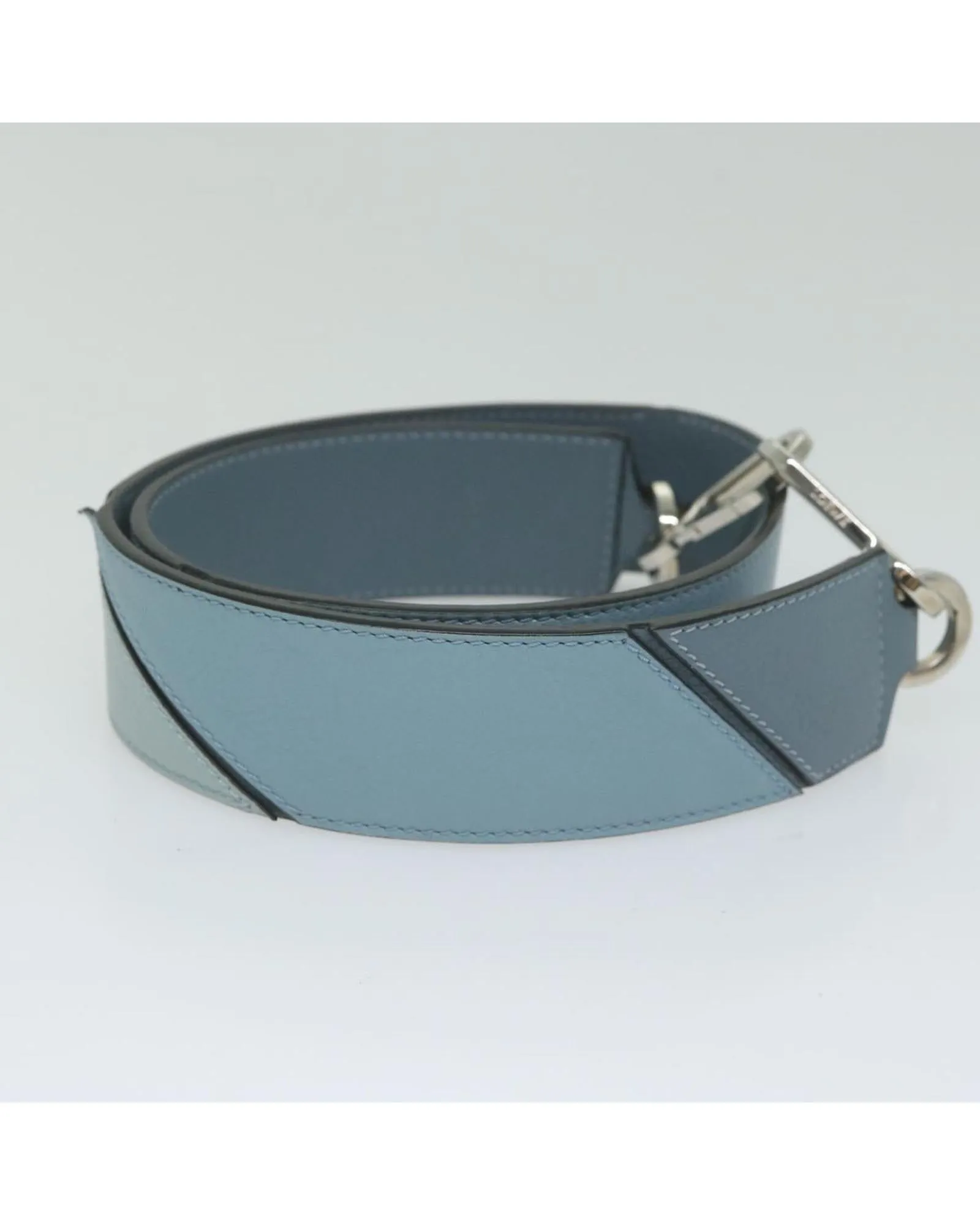 Blue Leather Shoulder Strap for Puzzle Bag by LOEWE