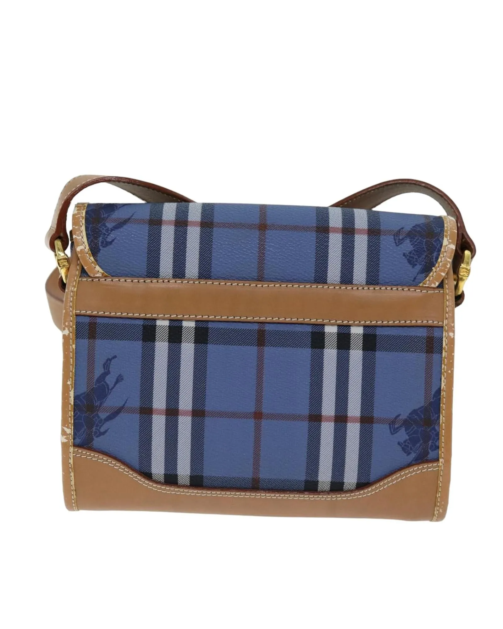 Blue PVC Nova Check Shoulder Bag - Authentic Burberrys