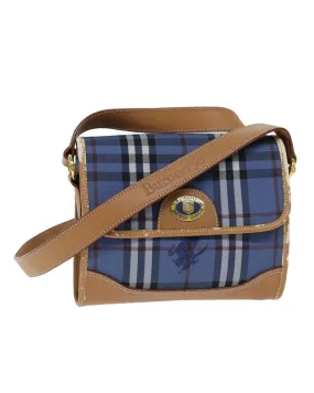 Blue PVC Nova Check Shoulder Bag - Authentic Burberrys