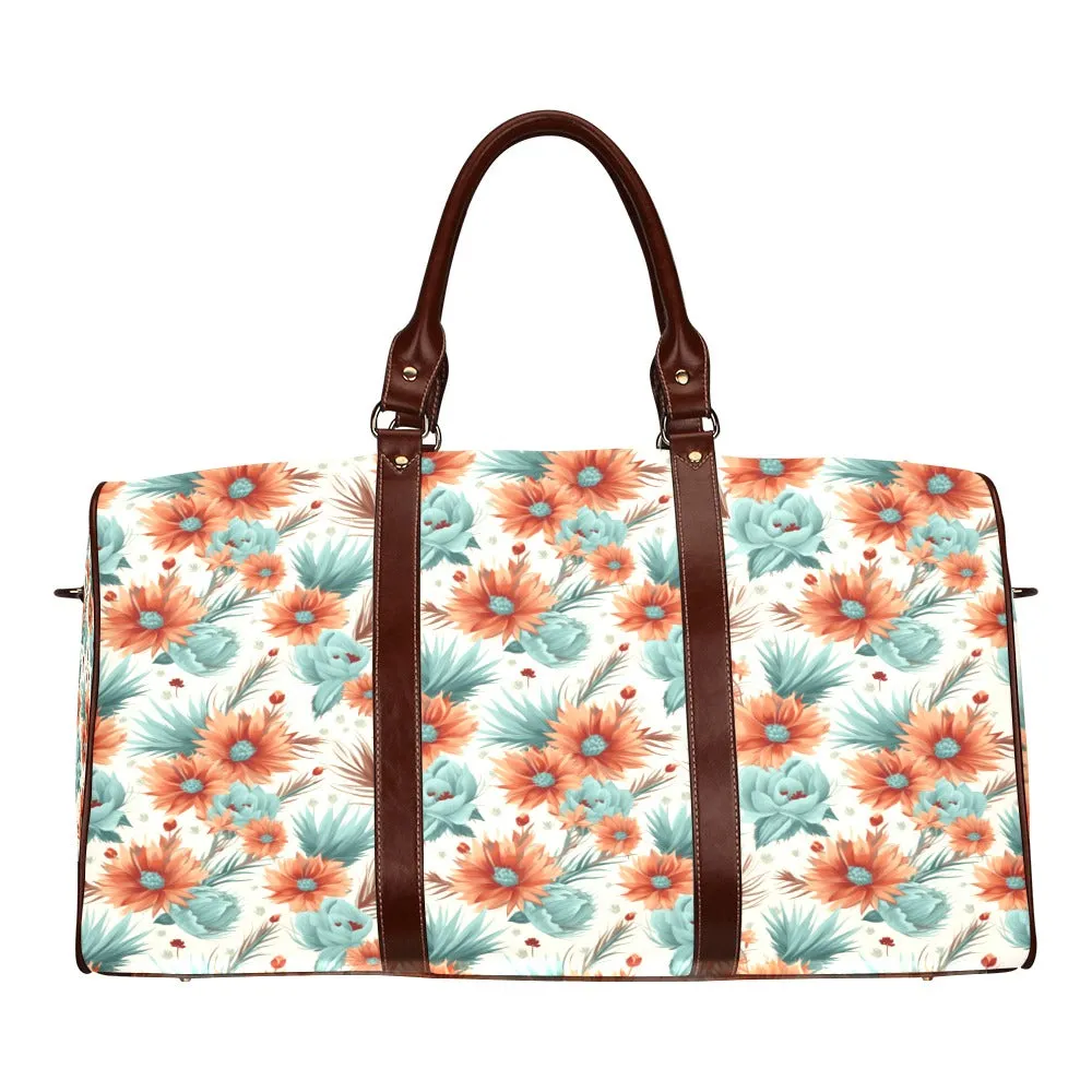 Boho Floral Waterproof Travel Bag/Small (Model 1639)