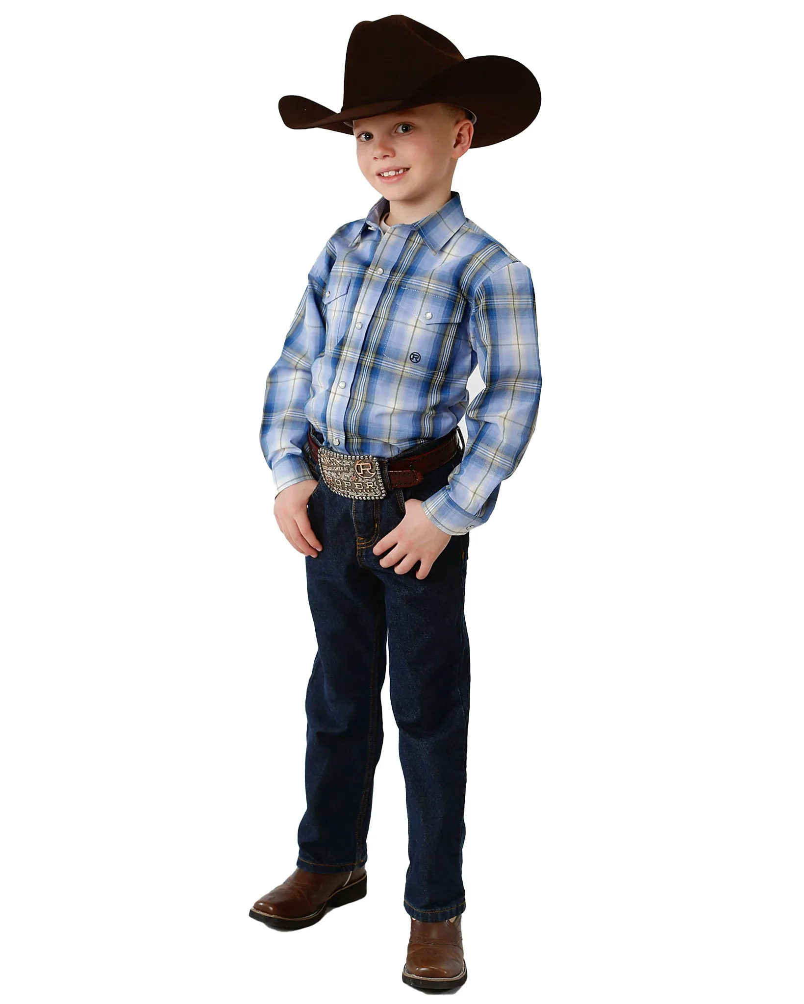 Boy's Plaid Western Shirt