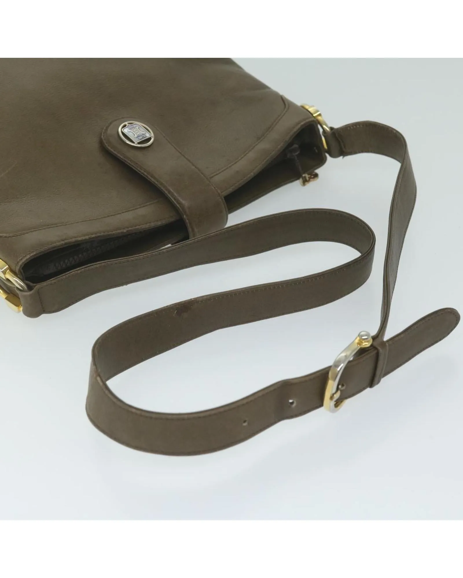 Brown Leather Shoulder Bag by Celine