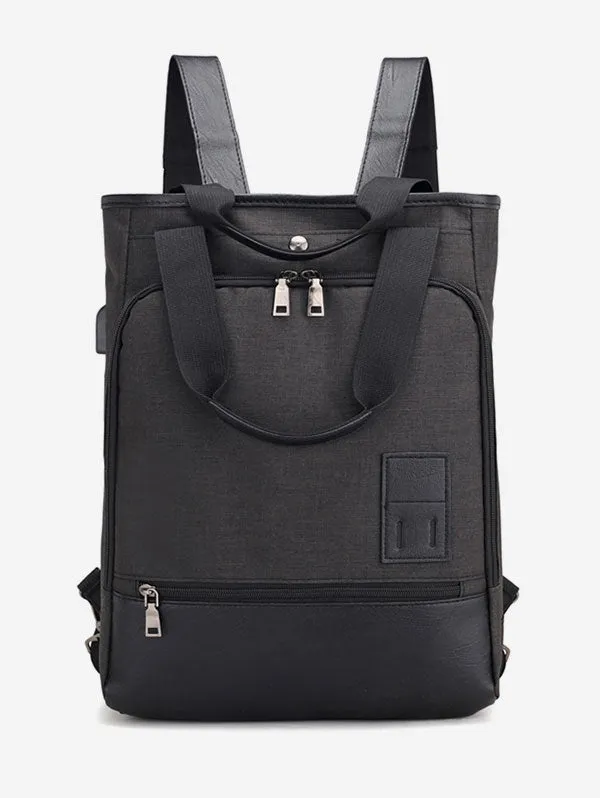 Casual Color Block Top Handle Backpack