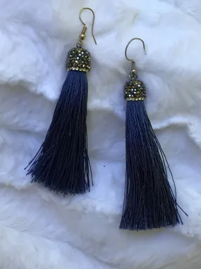 Catherine Popesco Blue Tassel Earrings