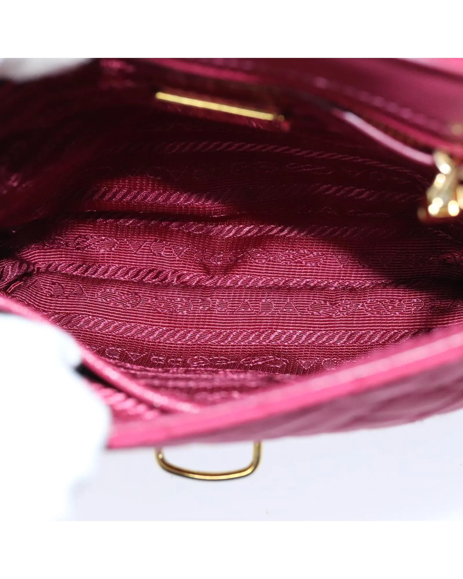 Chain Shoulder Bag in Pink Nylon