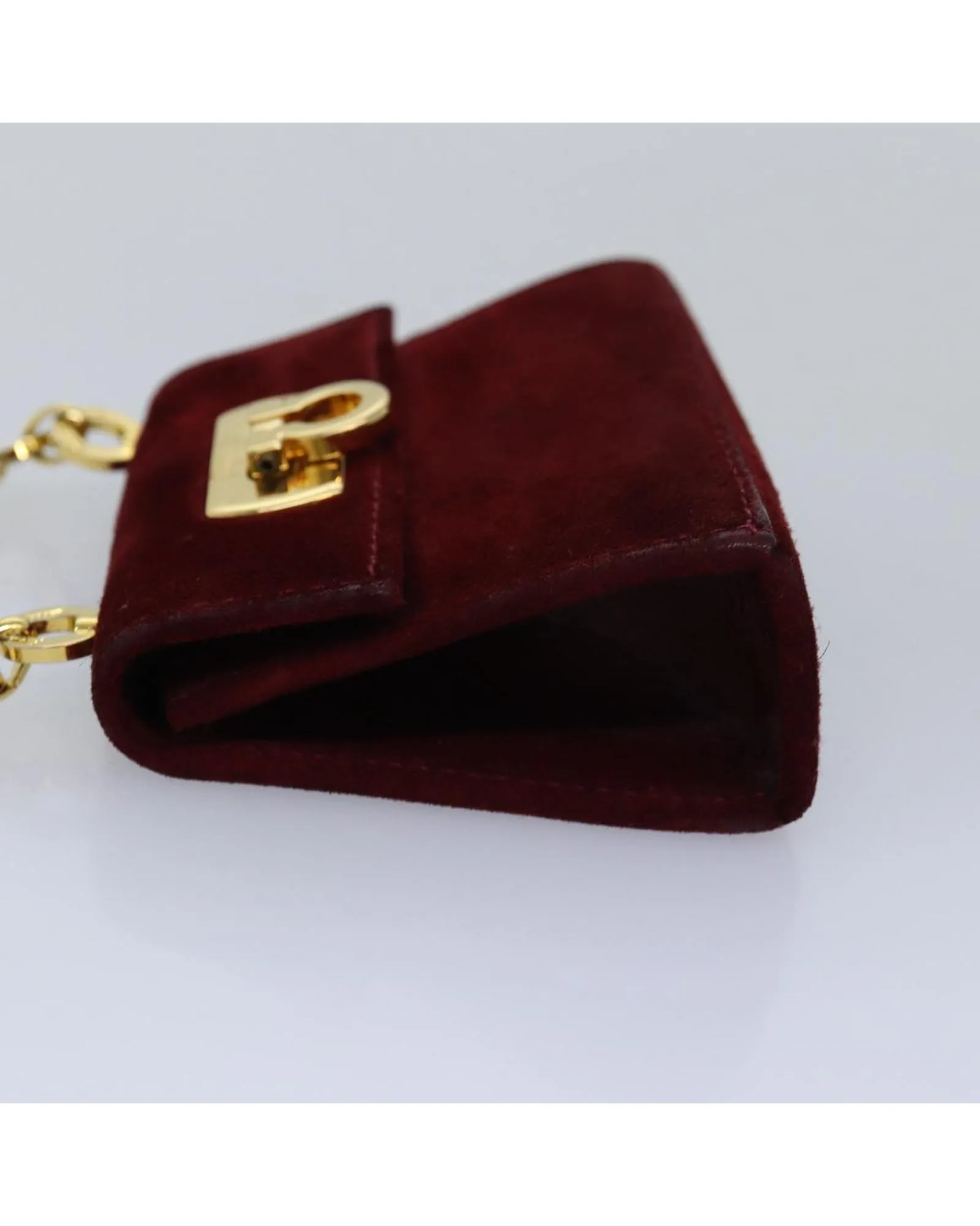 Chain Shoulder Bag in Suede with Dust Bag and Item Box