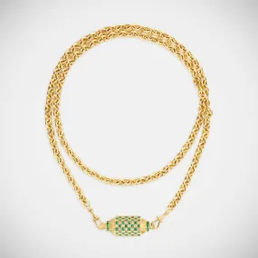 Check Emerald Locket on Rosa Classic Chain