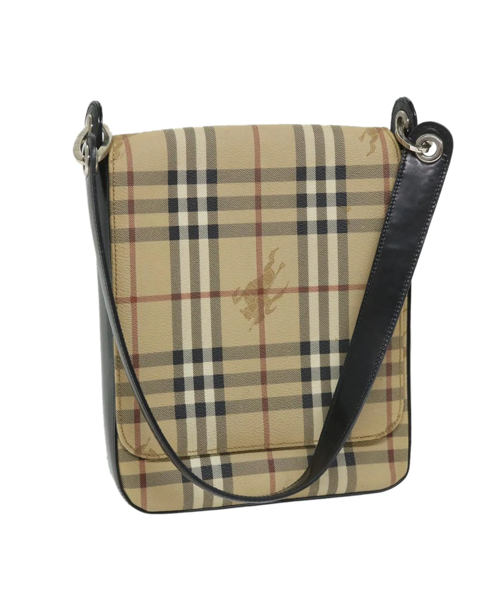 Checkered Shoulder Bag in PVC Leather