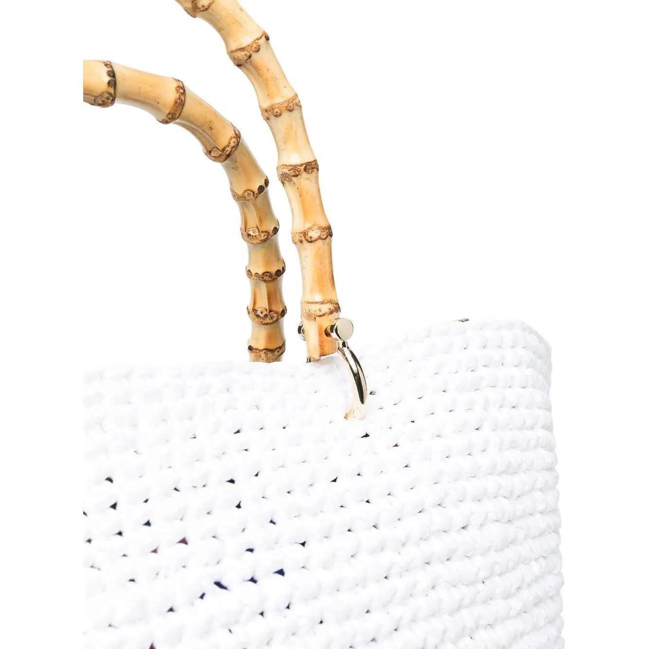 CHICA Corolla woven top-handle bag White