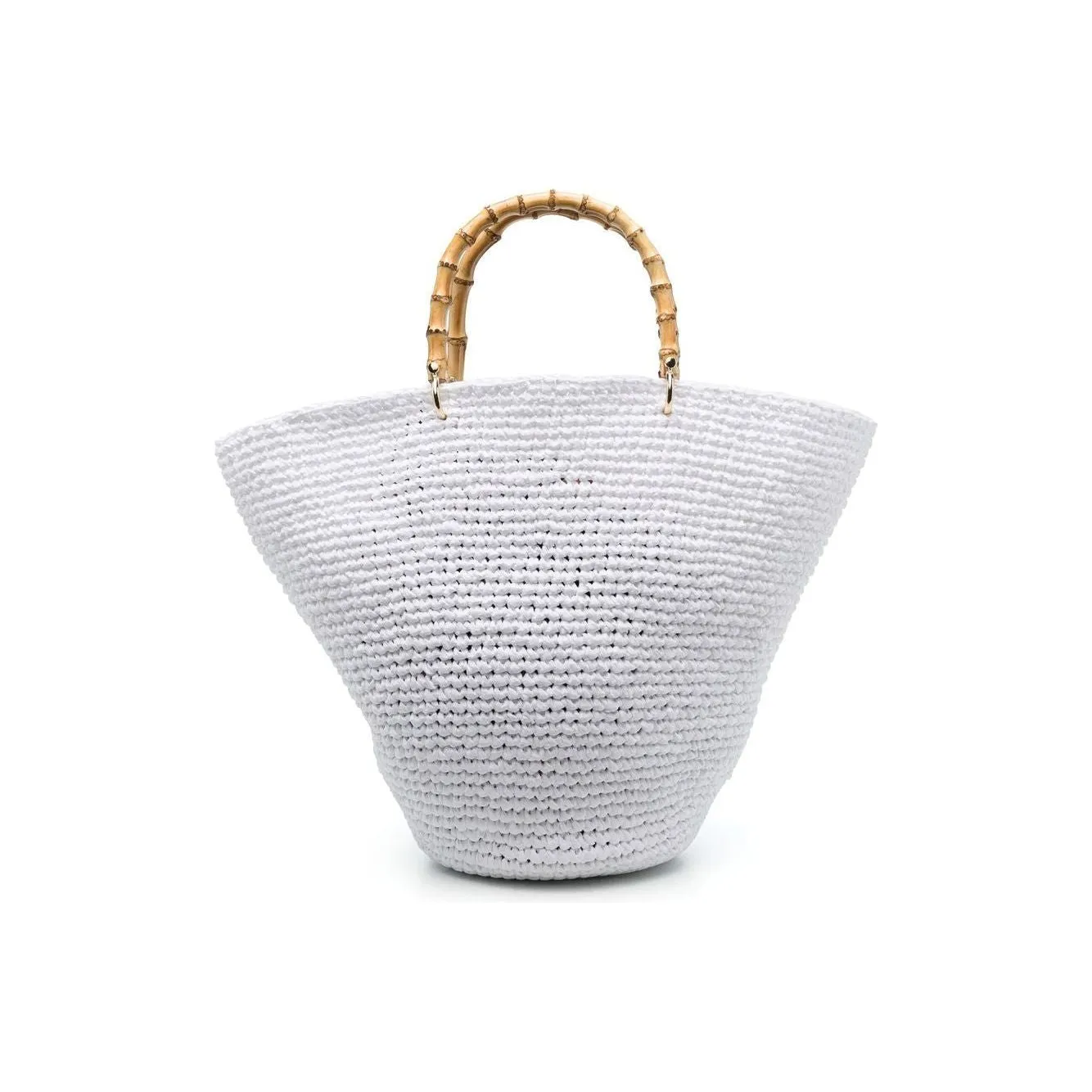 CHICA Corolla woven top-handle bag White