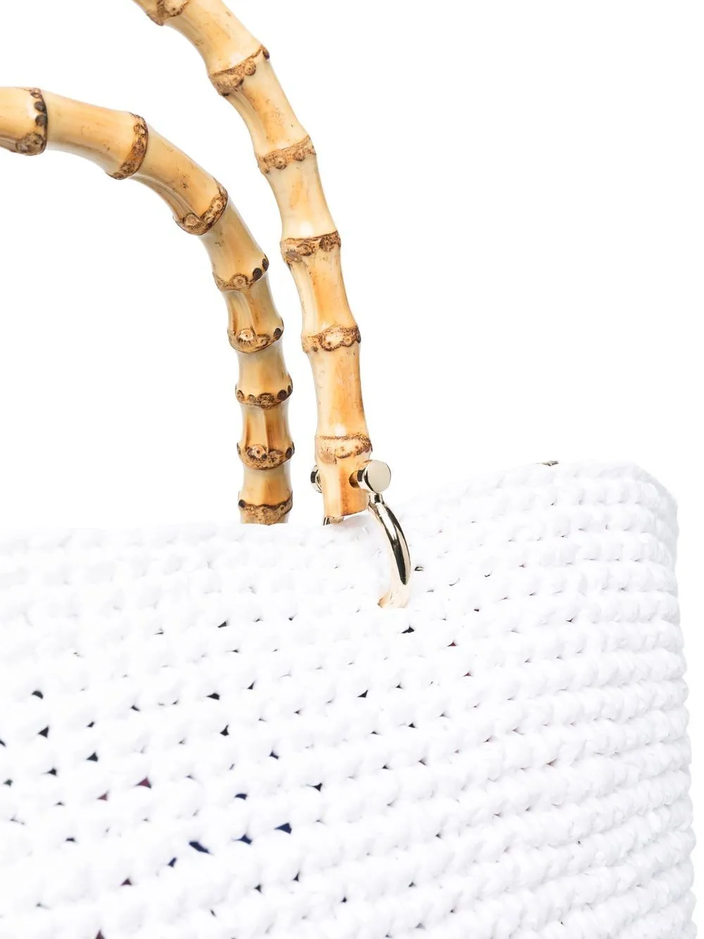 CHICA Corolla woven top-handle bag White