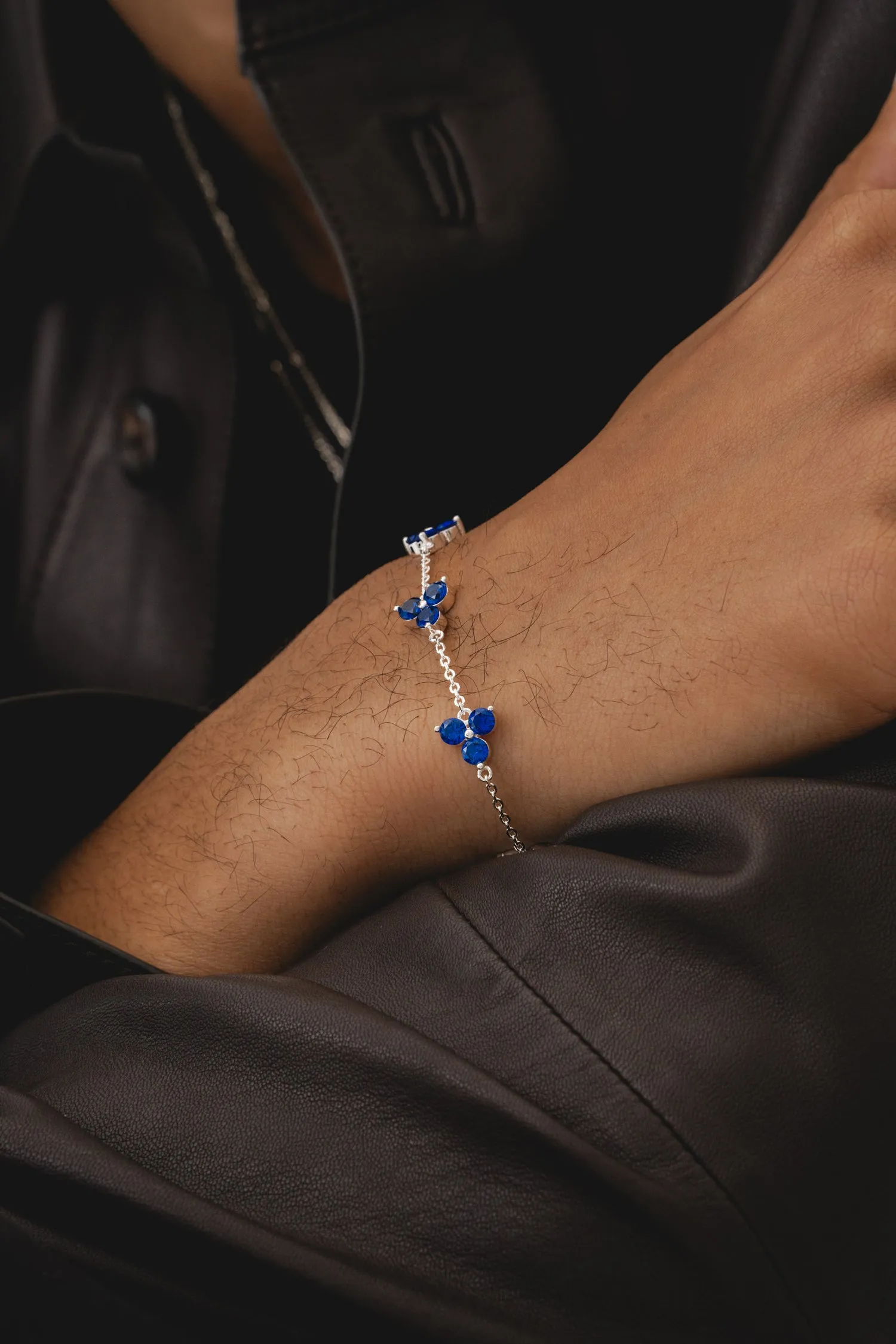 Como Link Bracelet - Silver Sapphire