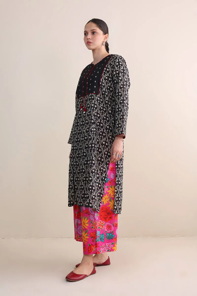 Dhakai Print Blocked Kurta