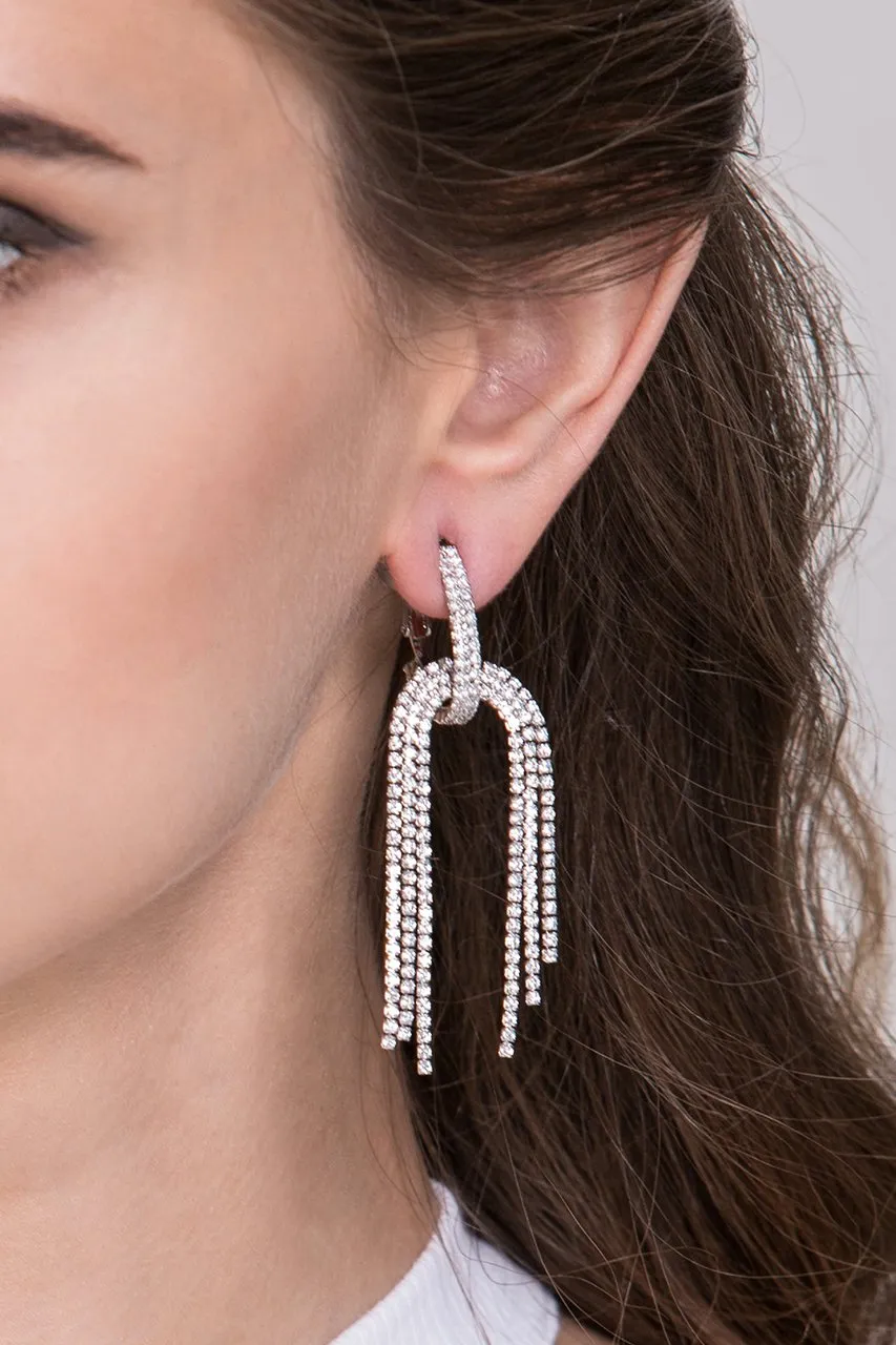 Diamond Knot Dangling Earrings