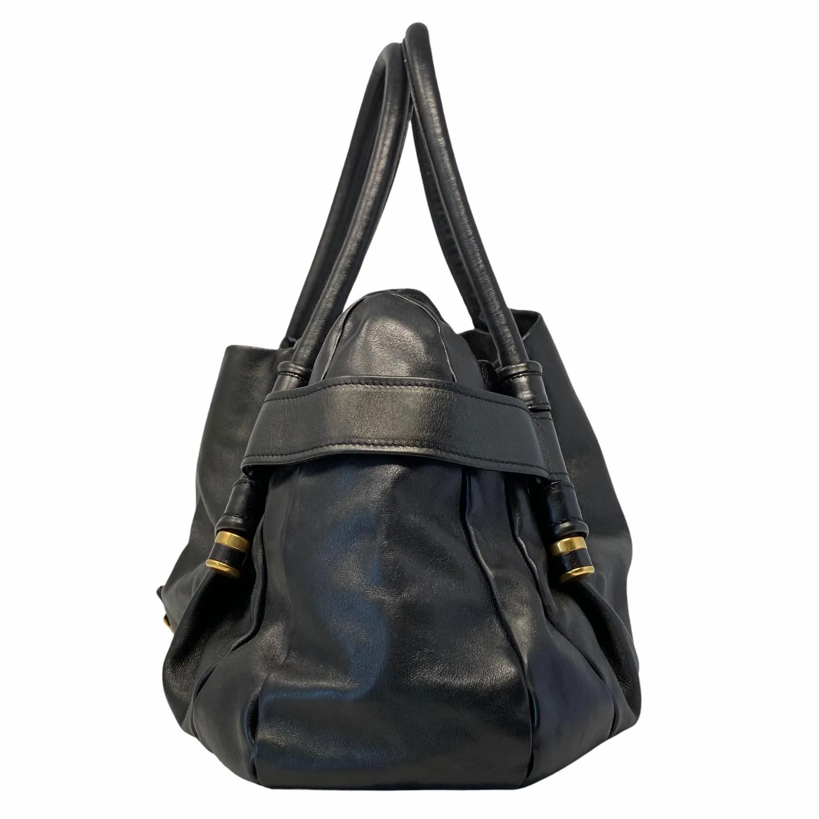 Ferragamo Black Gancini Shoulder Bag