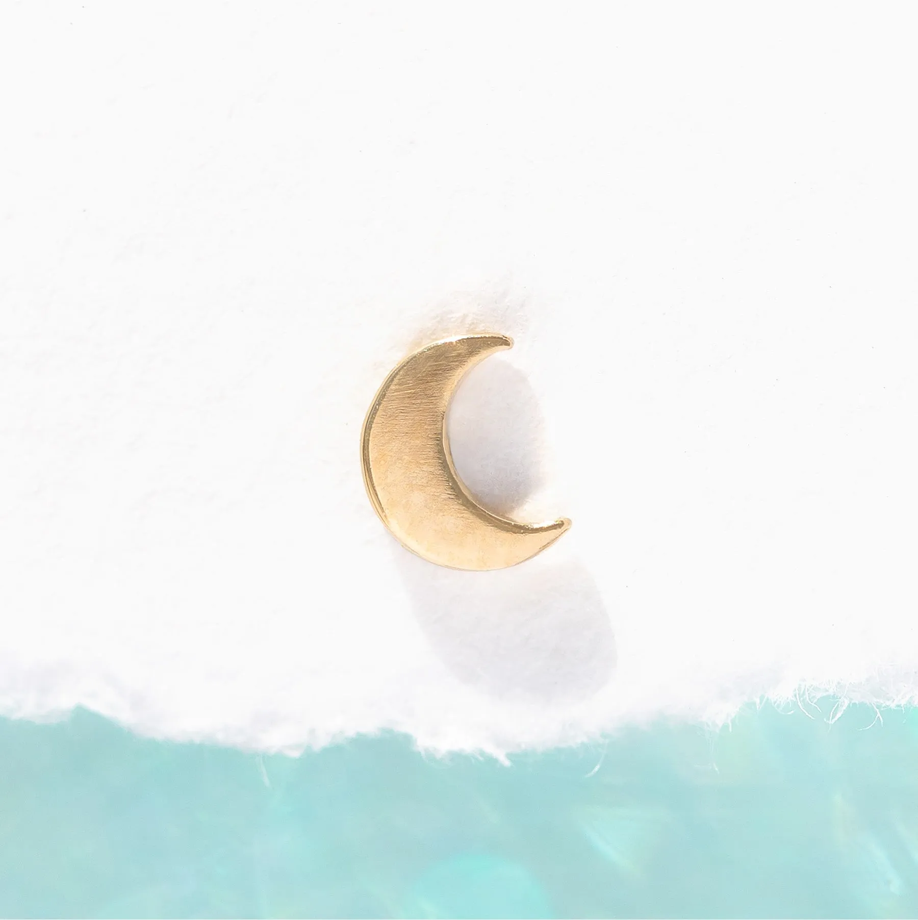 Fine Tiny Crescent Moon Stud