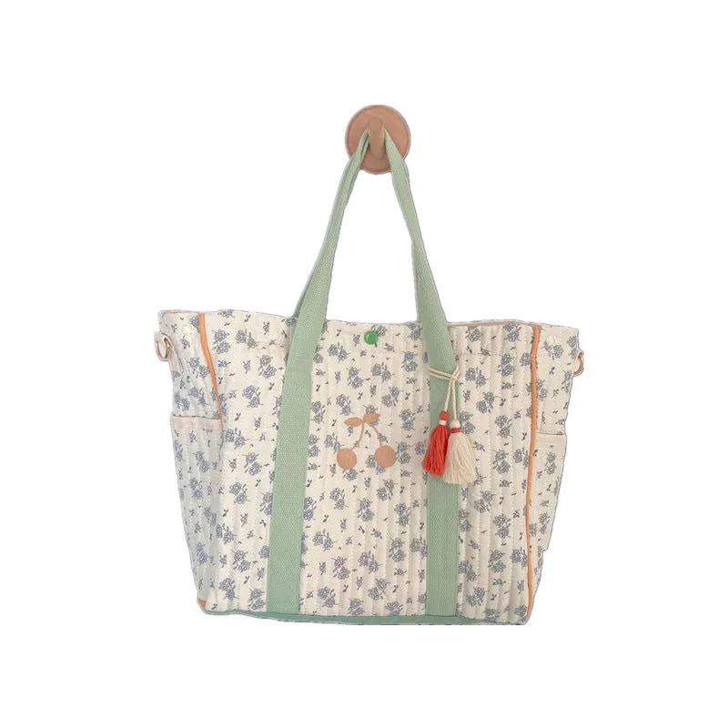 Floral Cherry Embroidered Baby Bag