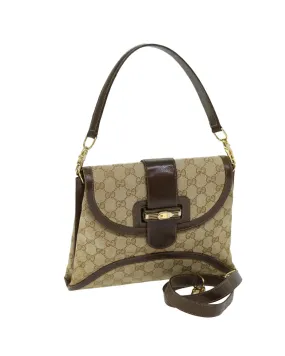 GG Canvas Shoulder Bag with 2-way Functionality in Beige