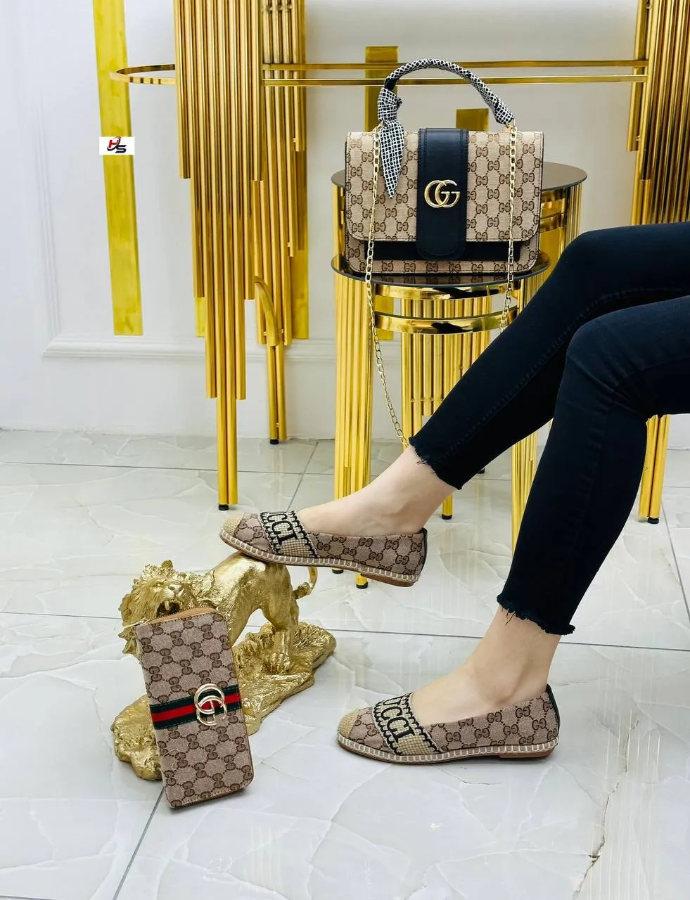 GG flat sandal bag set