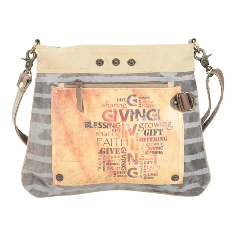 Giving Blessings Growing Double Zipper Shoulder Crossbody Bag