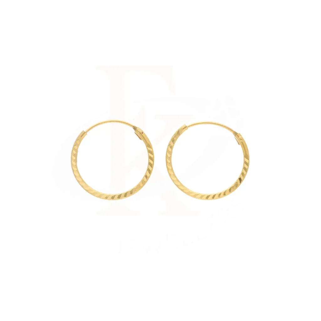 Gold Classic Design Earrings 21KT - FKJERN21KM8448