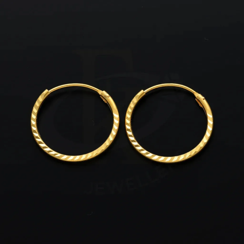 Gold Classic Design Earrings 21KT - FKJERN21KM8448