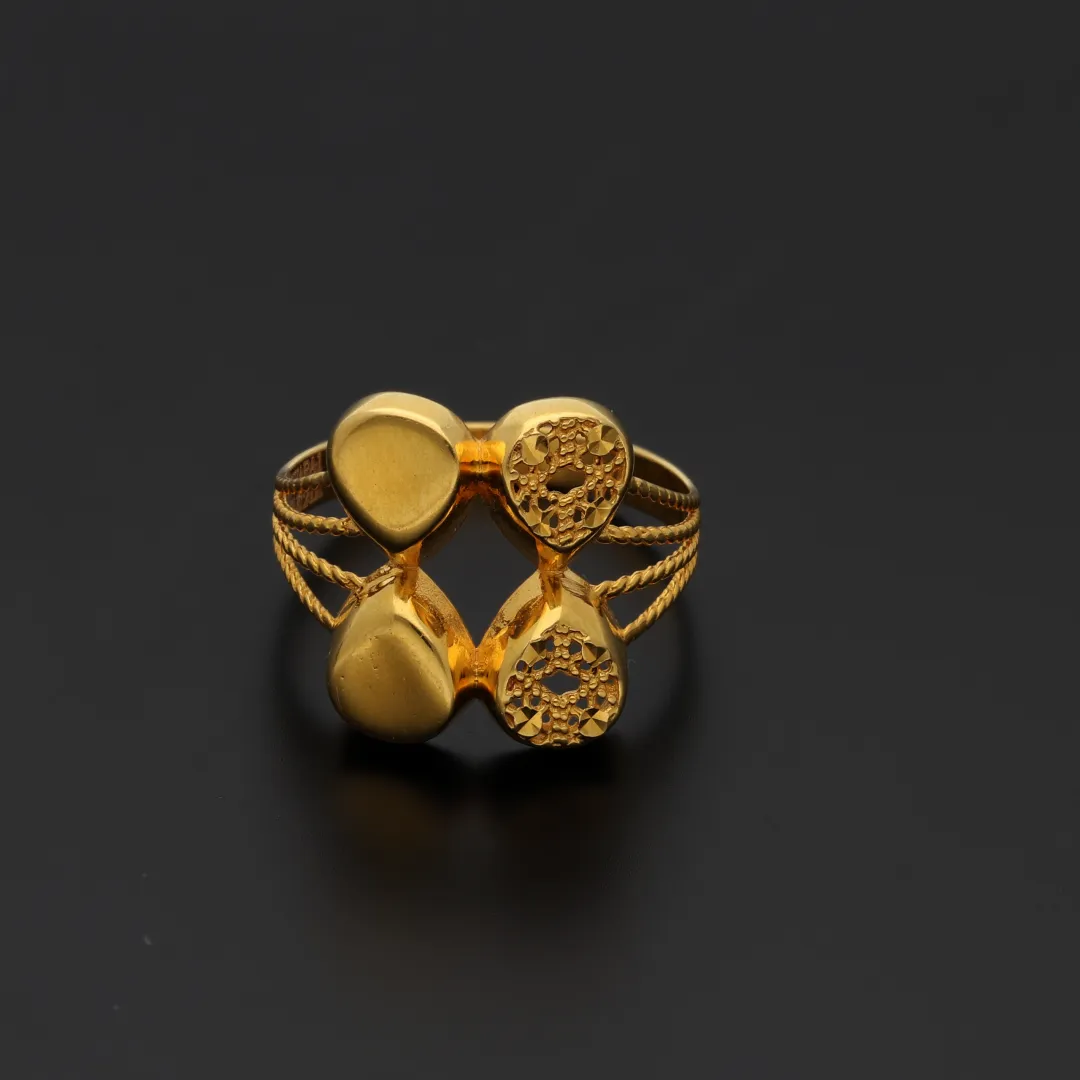 Gold Classic Design Ring 21KT - FKJRN21K8855