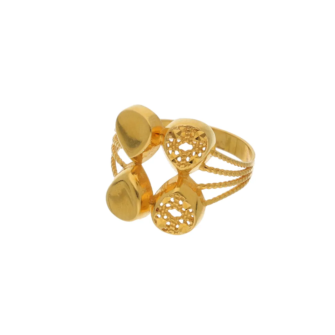 Gold Classic Design Ring 21KT - FKJRN21K8855