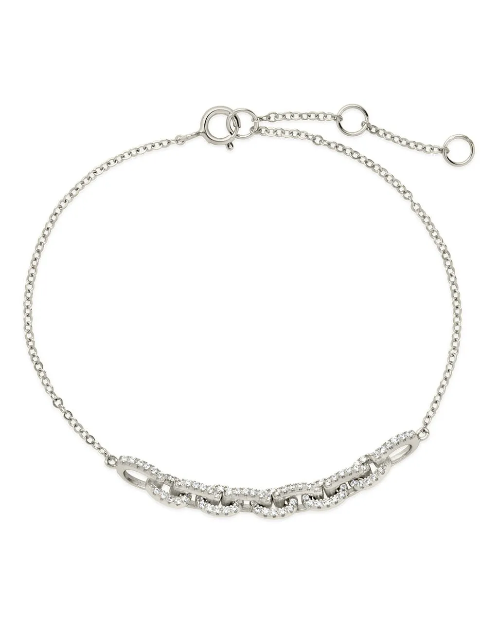 Harley CZ Interlocking Chain Bracelet