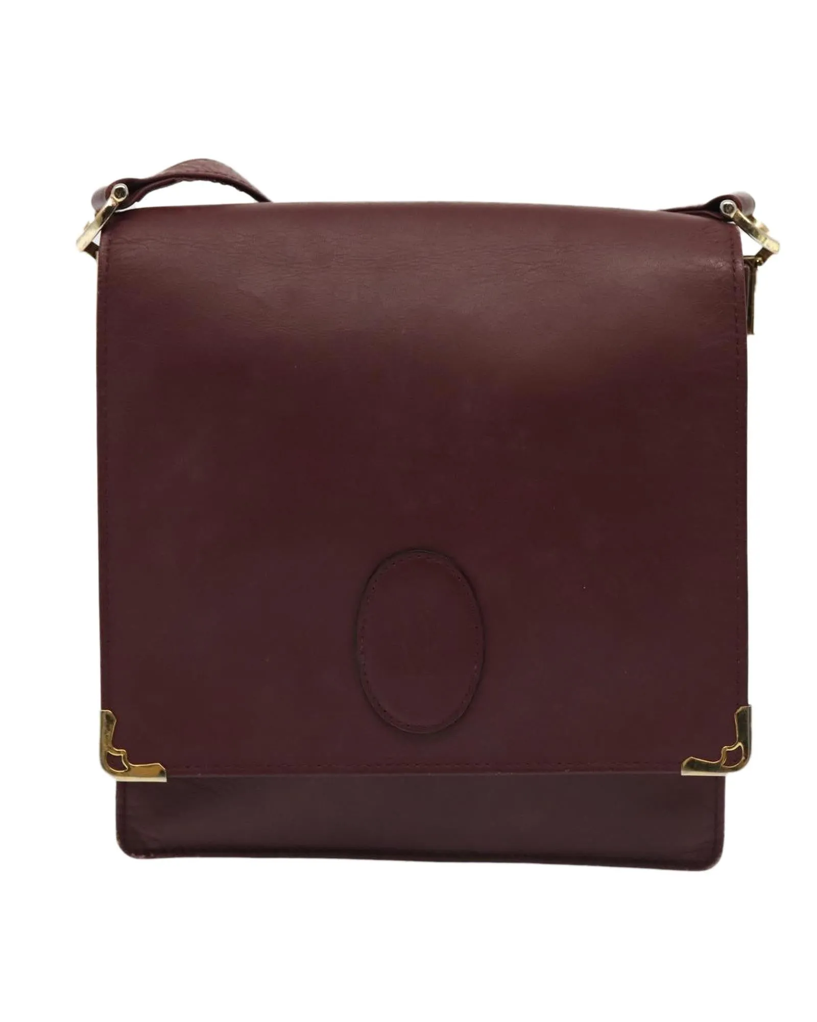 Leather Bordeaux Shoulder Bag by Cartier