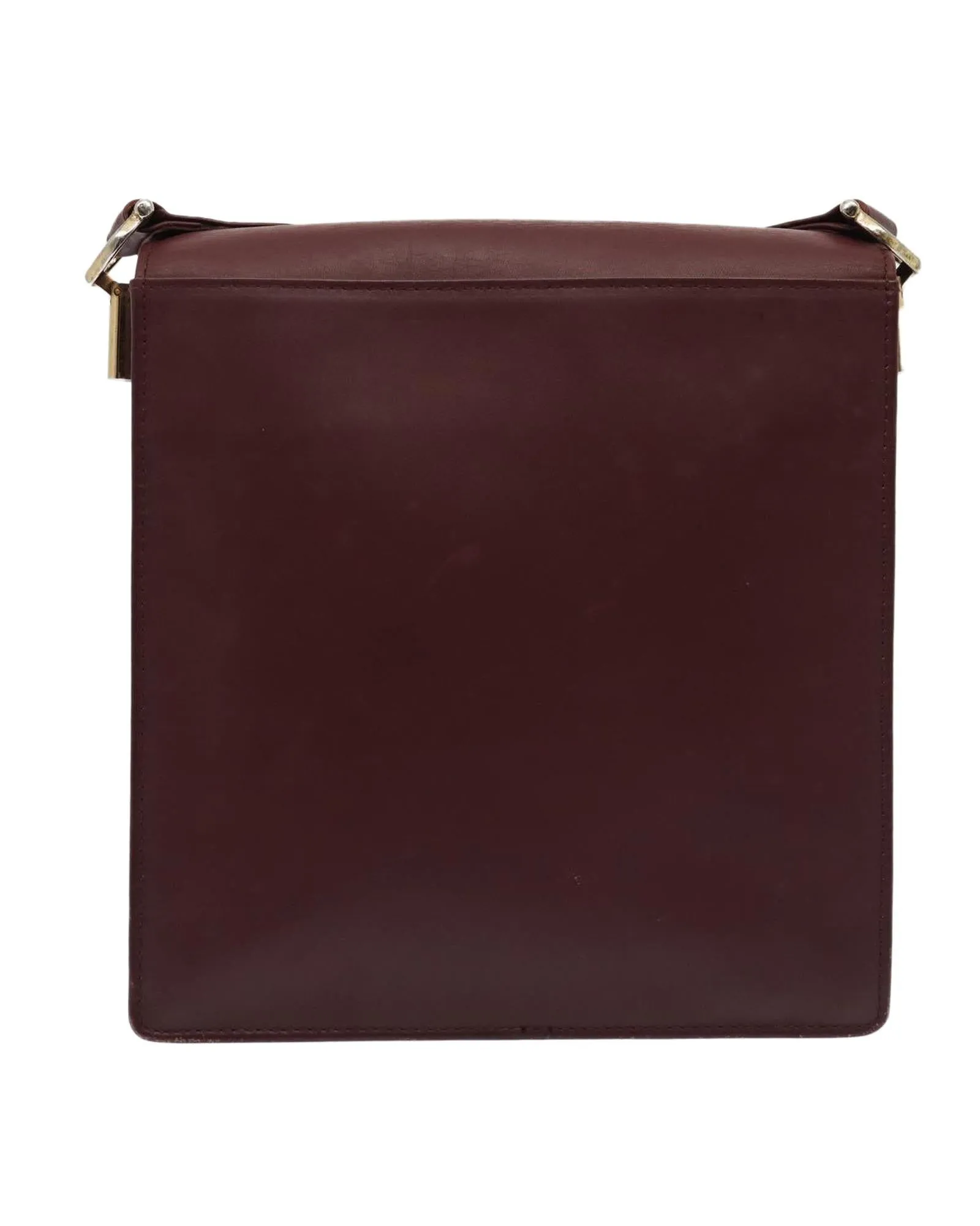 Leather Bordeaux Shoulder Bag by Cartier