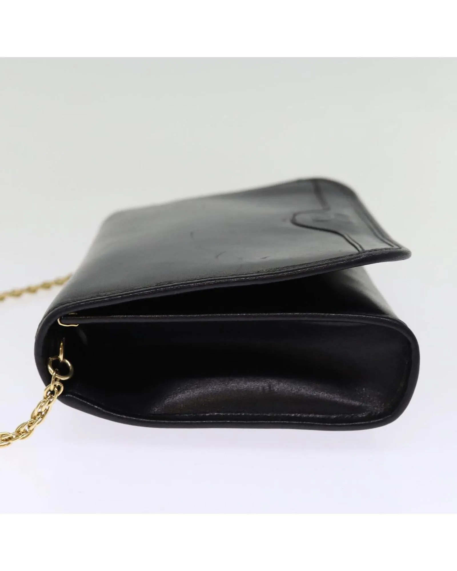 Leather Chain Shoulder Bag with Shoulder Drop