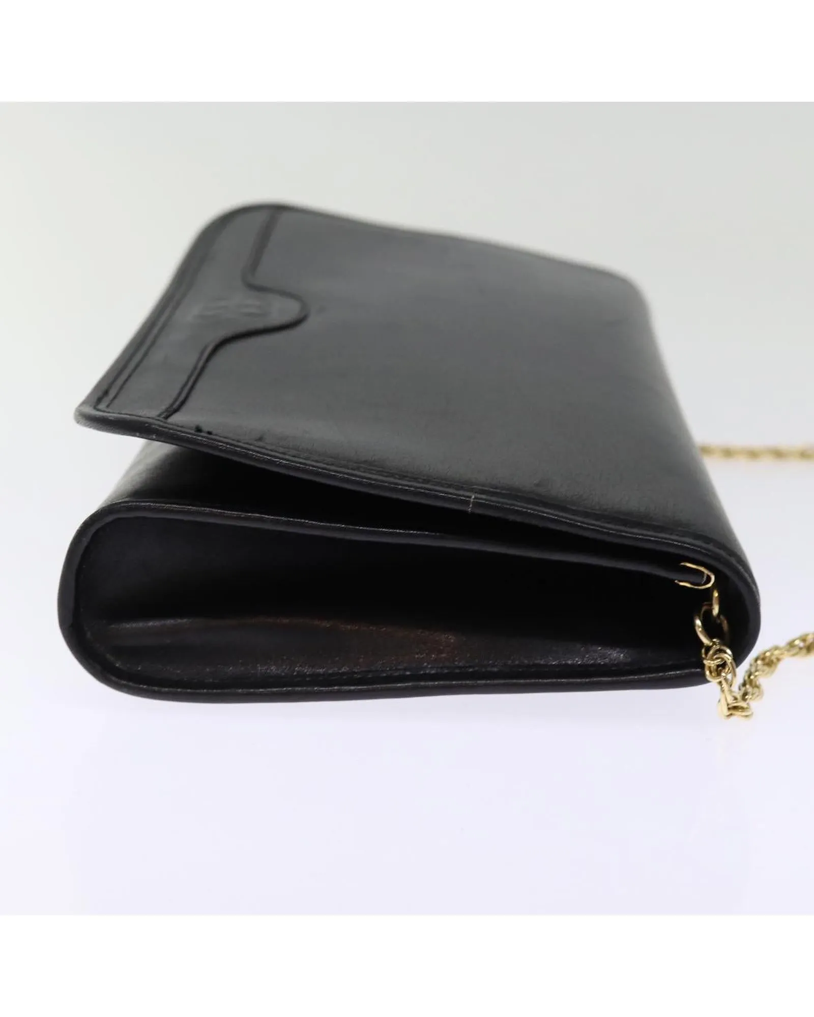 Leather Chain Shoulder Bag with Shoulder Drop