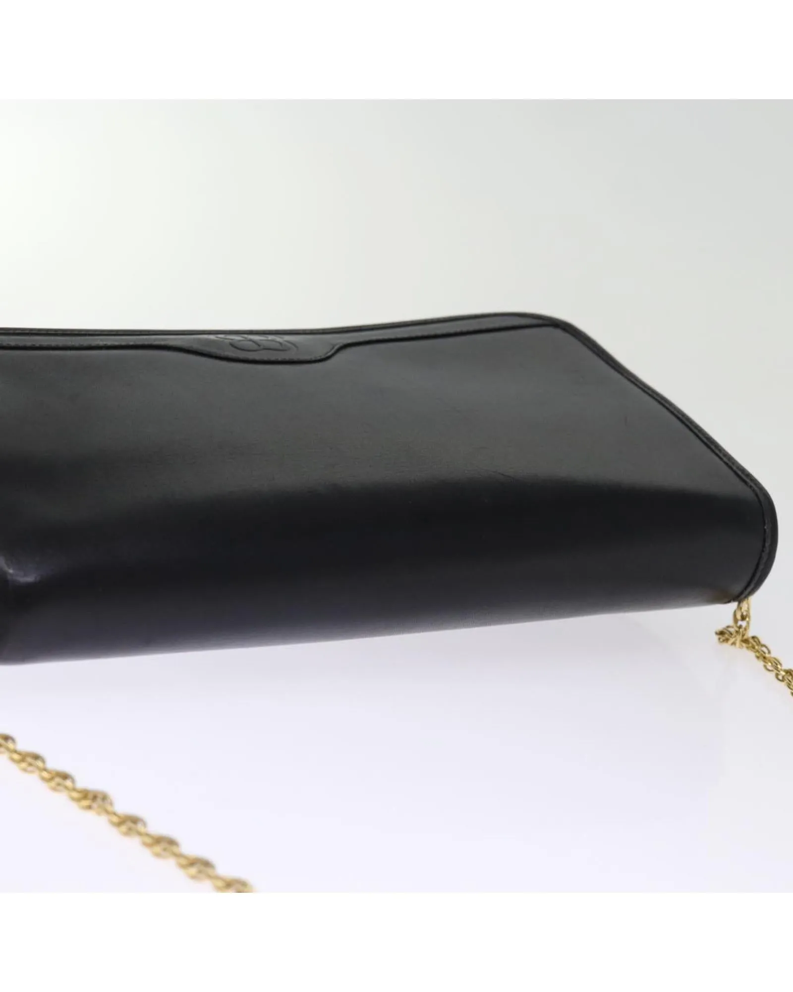 Leather Chain Shoulder Bag with Shoulder Drop