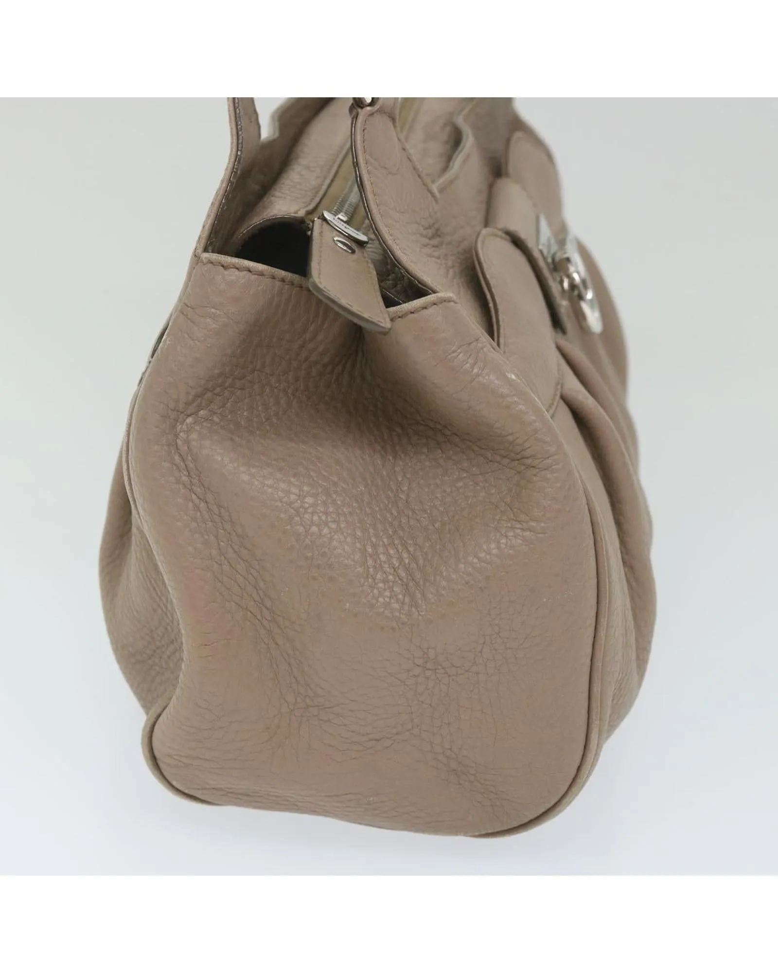 Leather Shoulder Bag with Gancini Detail