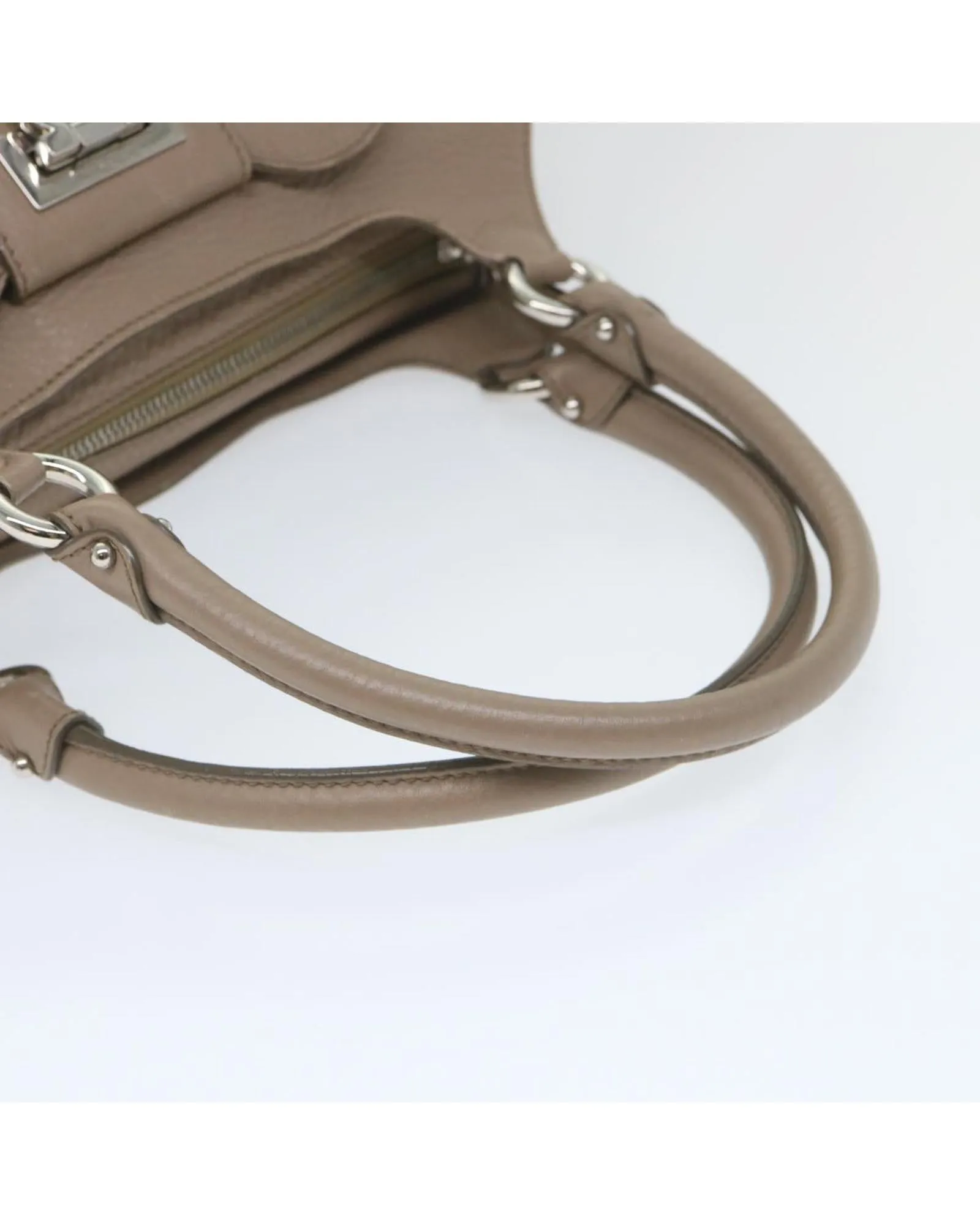 Leather Shoulder Bag with Gancini Detail