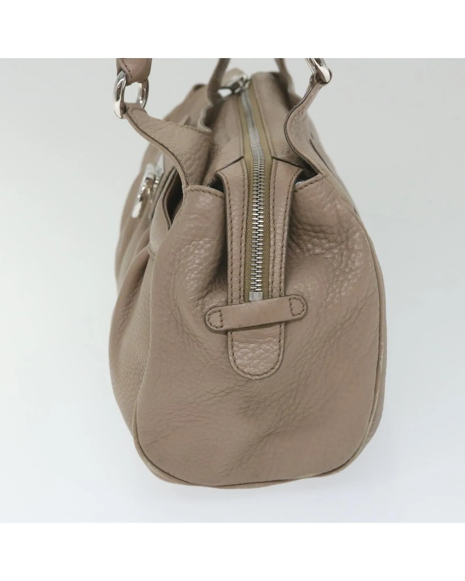 Leather Shoulder Bag with Gancini Detail